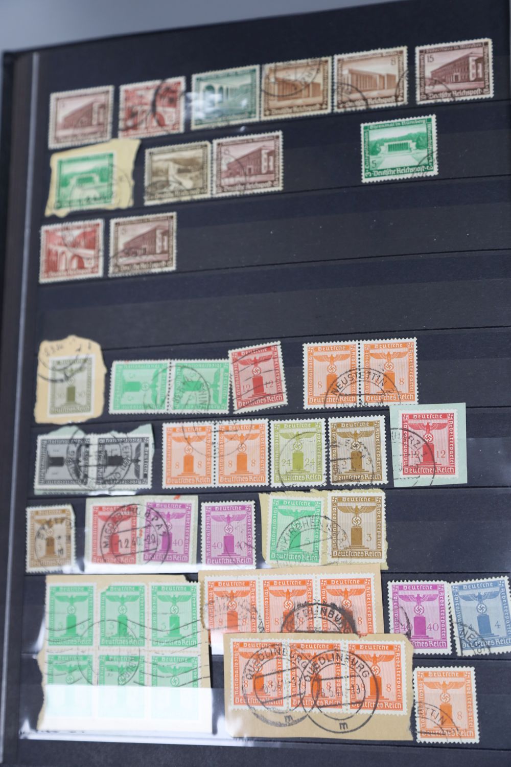 A stock book of stamps